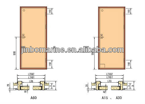 Marine B15 Fireproof Door With Emergency Exit & Vent Louver From China ...