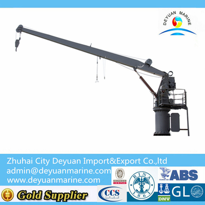 Hydraulic slewing crane and rescue boat liferaft landing device